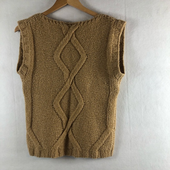 Tory Burch small vest top knitted tan pullover - Picture 5 of 8